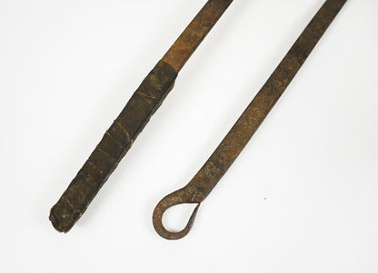 Antique Cast Iron Smelting Lead Ladles Set of 2 Vintage Double Pour Spout