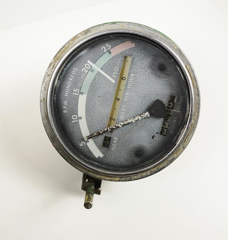 Vintage John Deere Tractor Tactometer RPM Gauge Hour Meter Green