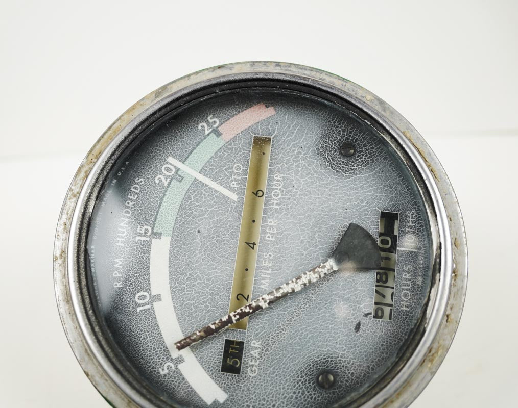 Vintage John Deere Tractor Tactometer RPM Gauge Hour Meter Green