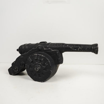 Black Ceramic Cannon Model Hand Painted Hollow 6in