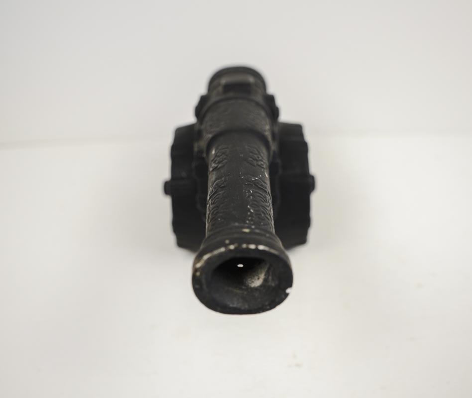 Black Ceramic Cannon Model Hand Painted Hollow 6in