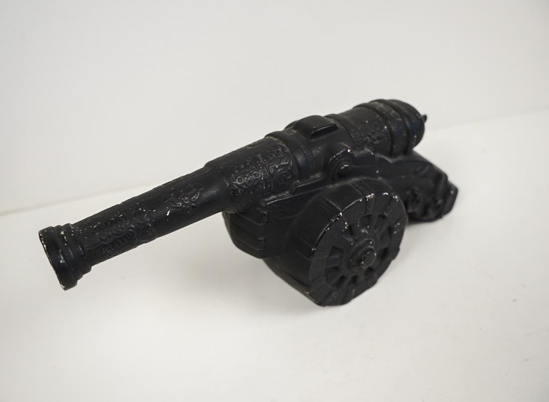 Black Ceramic Cannon Model Hand Painted Hollow 6in