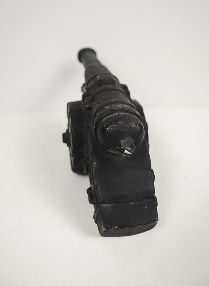 Black Ceramic Cannon Model Hand Painted Hollow 6in