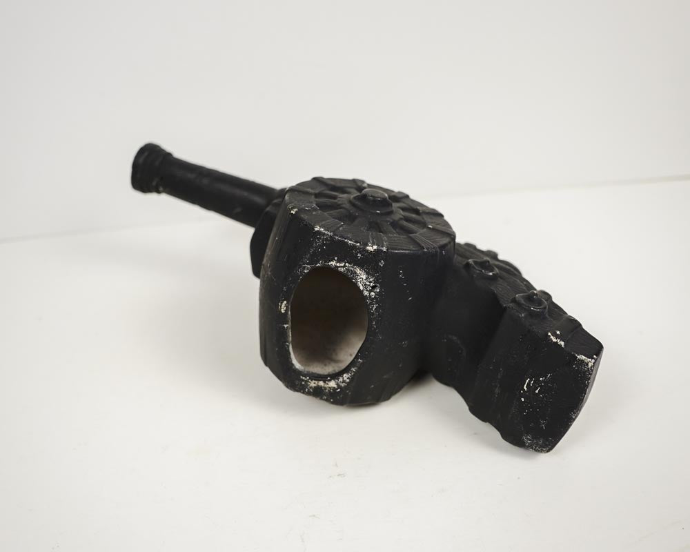 Black Ceramic Cannon Model Hand Painted Hollow 6in