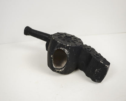 Black Ceramic Cannon Model Hand Painted Hollow 6in