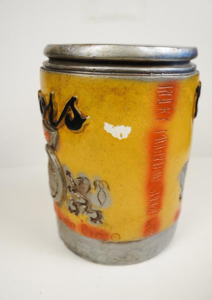 1975 Mylo Creations COORS Ceramic Beer Can Mug 6in Tall Thick Heavy Stein