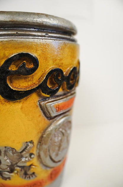 1975 Mylo Creations COORS Ceramic Beer Can Mug 6in Tall Thick Heavy Stein