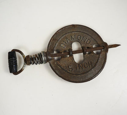 Antique Adams Company Dubuque IA Cast Iron 6” Diamond Stove Damper Flue Cover