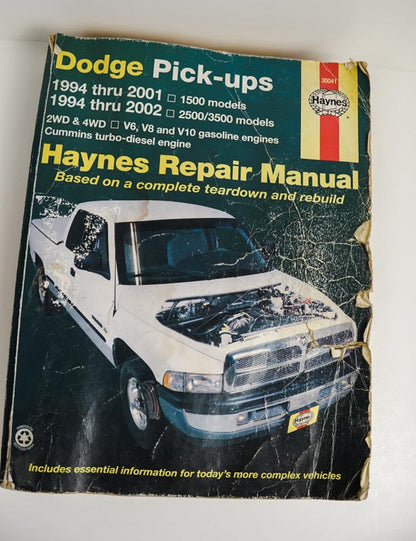 Haynes Repair Manual Dodge 1500/2500/3500 Models Full-Size Pick-Up 1994-2002