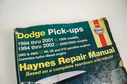 Haynes Repair Manual Dodge 1500/2500/3500 Models Full-Size Pick-Up 1994-2002