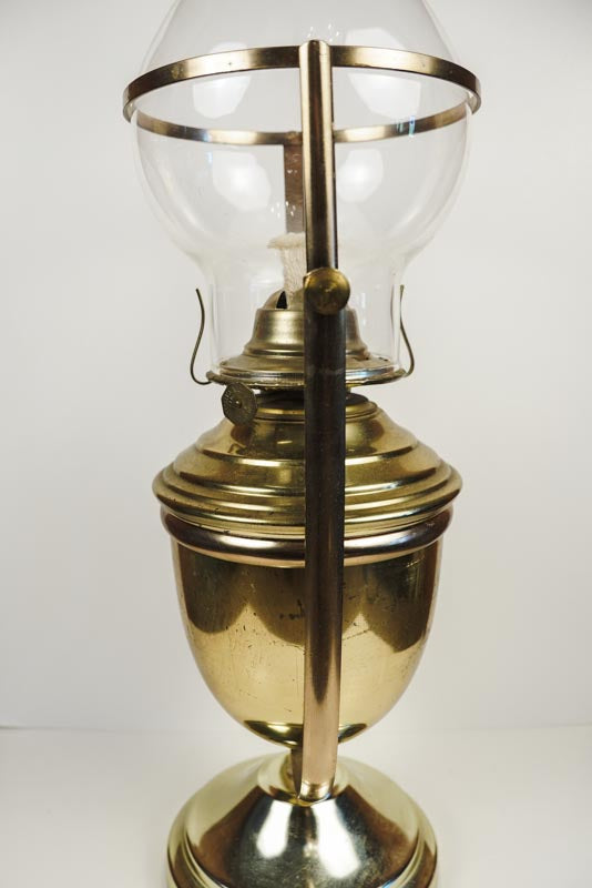 Vintage P&A Risdon Eagle Gimballed Brass Oil Lamp Swaying Table or Wall Mount