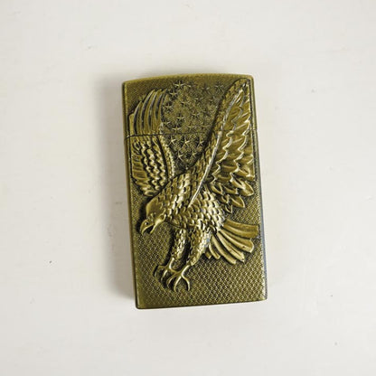 Early 2000s Brass Embossed Eagle & Stars Lighter