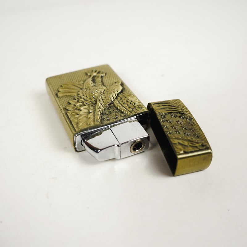 Early 2000s Brass Embossed Eagle & Stars Lighter