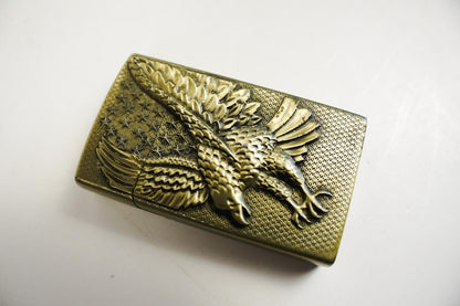 Early 2000s Brass Embossed Eagle & Stars Lighter