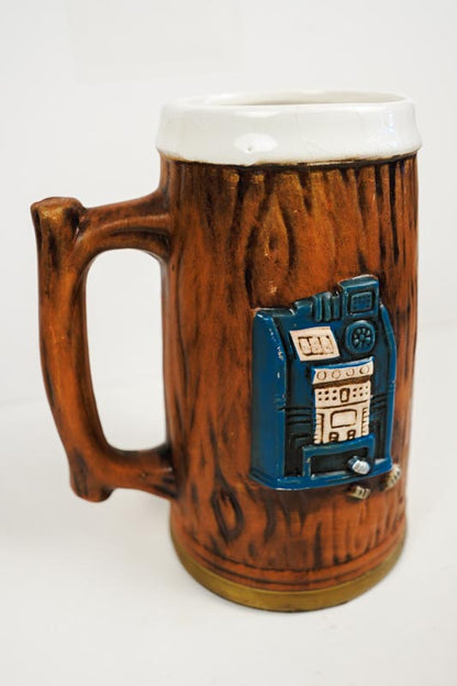 Las Vegas Souvenir Mug Beer Stein Embossed Ceramic Made in Japan
