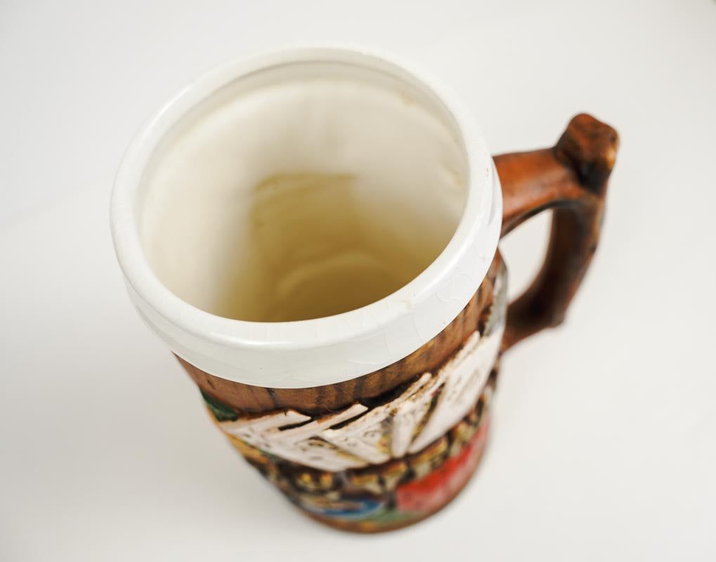 Las Vegas Souvenir Mug Beer Stein Embossed Ceramic Made in Japan