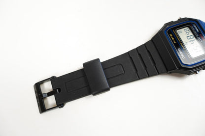 Casio F-91W Mens Watch Digital Chronograph Black Resin Date Alarm Backlight WR