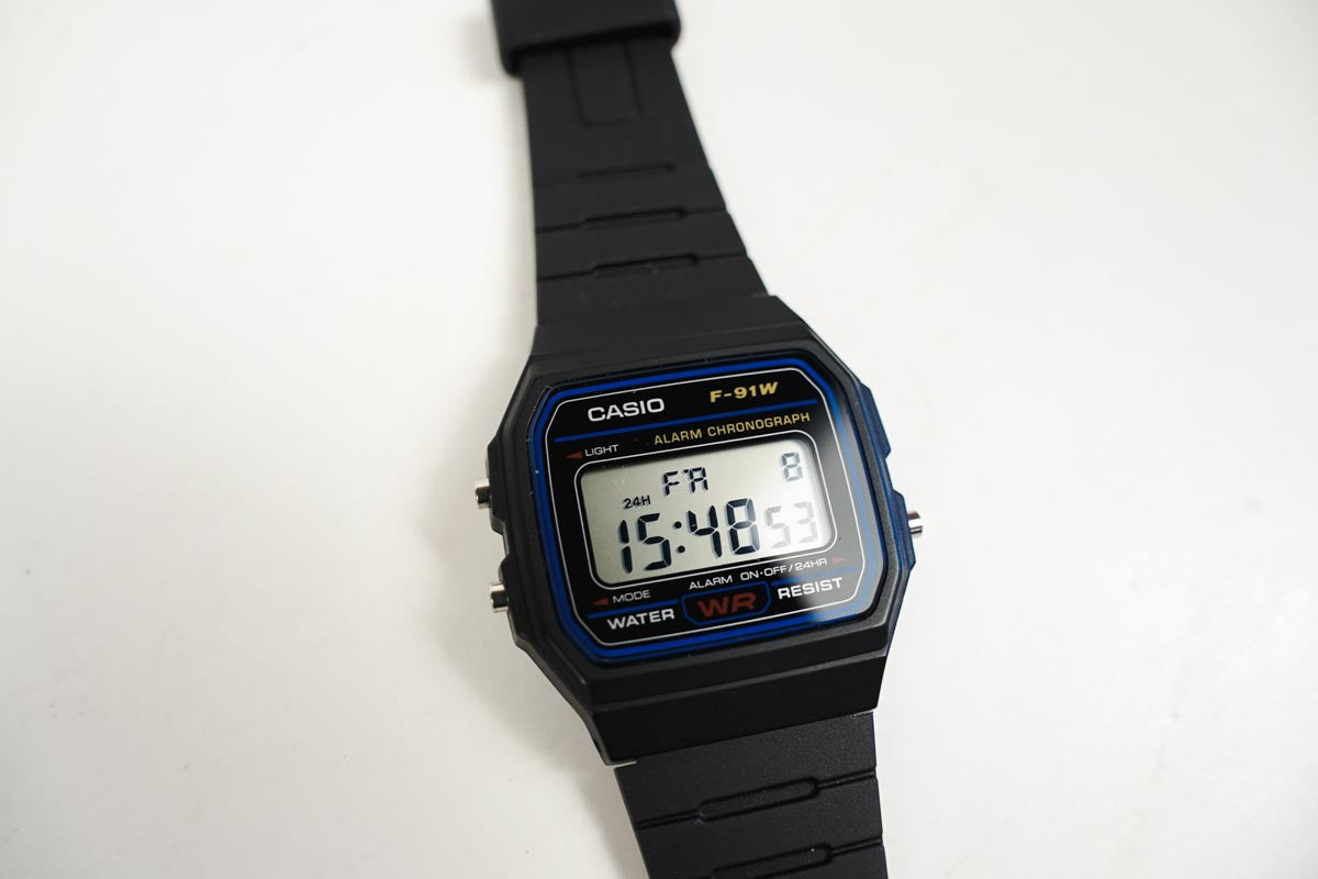 Casio F-91W Mens Watch Digital Chronograph Black Resin Date Alarm Backlight WR