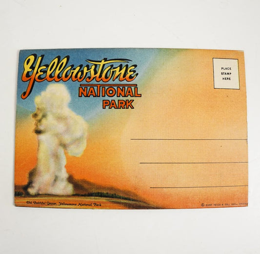 Yellowstone National Park Postcard Collection Souvenir Photos Folded Set