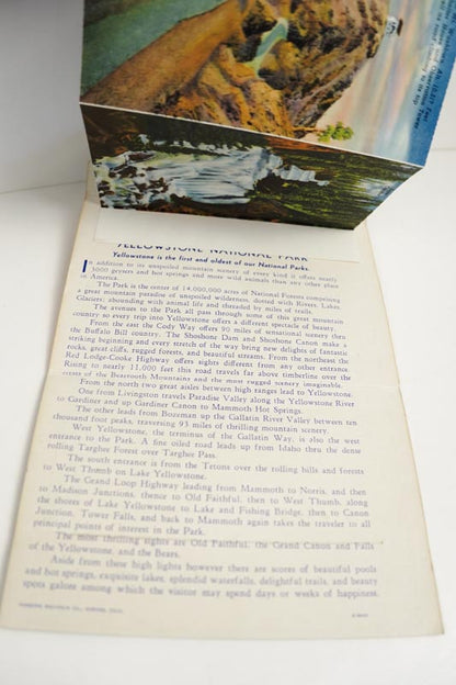 Yellowstone National Park Postcard Collection Souvenir Photos Folded Set