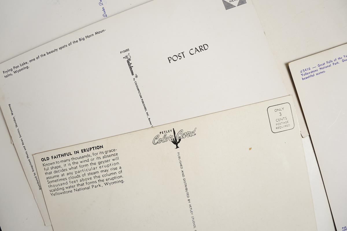 Yellowstone National Park Giant Post Cards Unused Set of 6 Different Cards