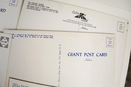 Yellowstone National Park Giant Post Cards Unused Set of 6 Different Cards