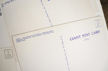 Yellowstone National Park Giant Post Cards Unused Set of 6 Different Cards