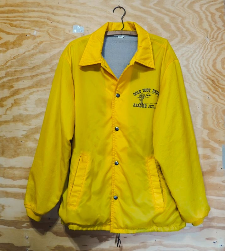 Yellow Gold Dust Resort Apache Jct. Arizona Lined Windbreaker Jacket L