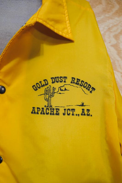 Yellow Gold Dust Resort Apache Jct. Arizona Lined Windbreaker Jacket L