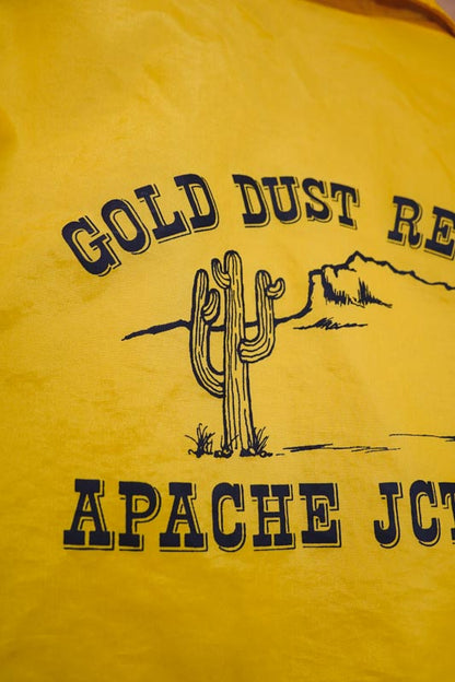 Yellow Gold Dust Resort Apache Jct. Arizona Lined Windbreaker Jacket L