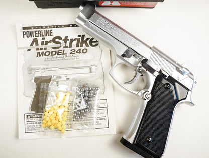 Vtg Daisy Powerline Airstrike 240 Air Pistol Kit with Manual, Pellets, & Target