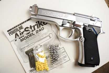 Vtg Daisy Powerline Airstrike 240 Air Pistol Kit with Manual, Pellets, & Target