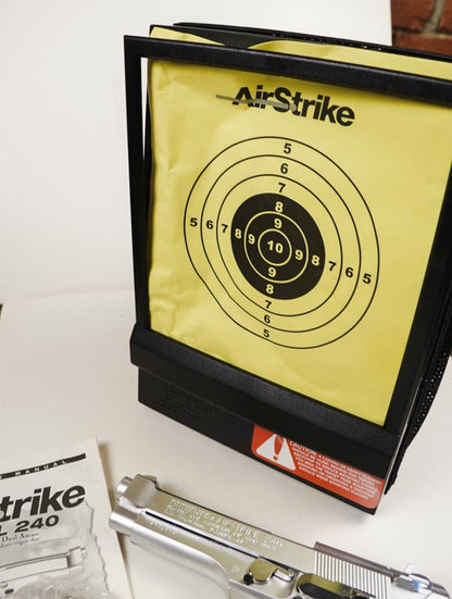 Vtg Daisy Powerline Airstrike 240 Air Pistol Kit with Manual, Pellets, & Target