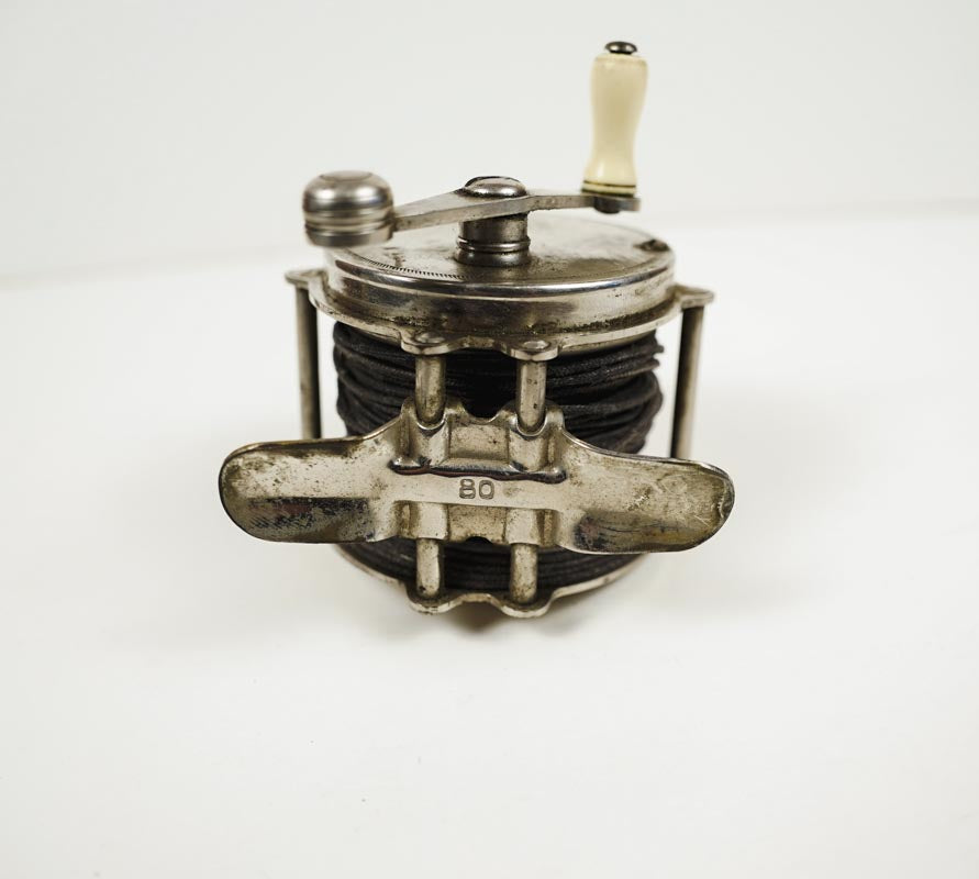 Antique Atlas Portage Raised Pillar Fly Fishing Reel 60 Silver Vintage USA Made