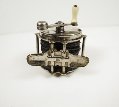 Antique Atlas Portage Raised Pillar Fly Fishing Reel 60 Silver Vintage USA Made
