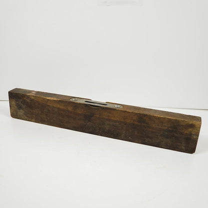 Vintage Primitive Wooden 12 Inch Carpenter Level Solid Brown Wood Antique