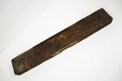 Vintage Primitive Wooden 12 Inch Carpenter Level Solid Brown Wood Antique