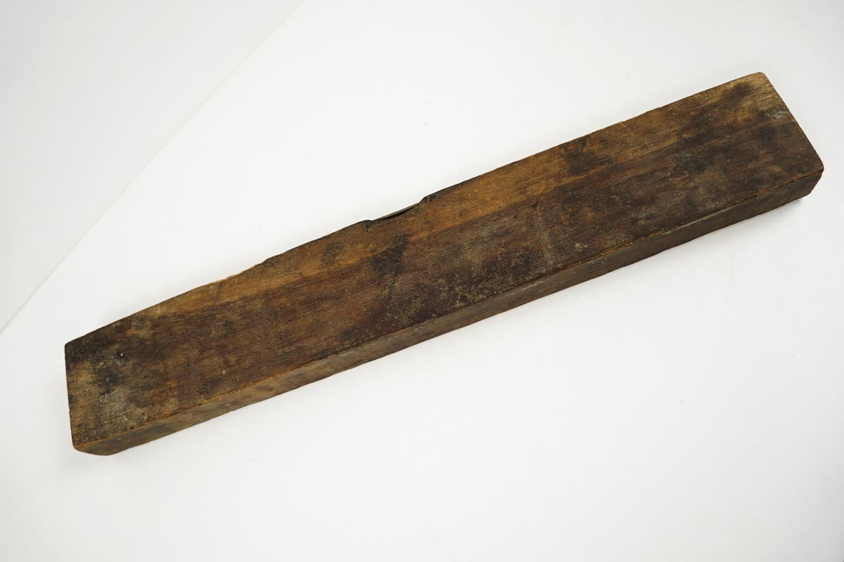 Vintage Primitive Wooden 12 Inch Carpenter Level Solid Brown Wood Antique