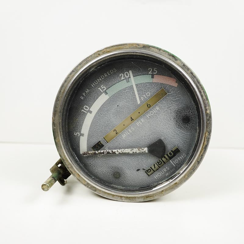 Vintage John Deere Tractor Tactometer RPM Gauge Hour Meter Green