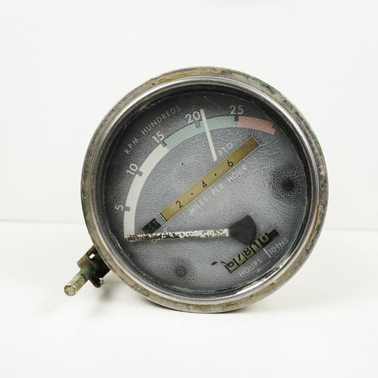 Vintage John Deere Tractor Tactometer RPM Gauge Hour Meter Green