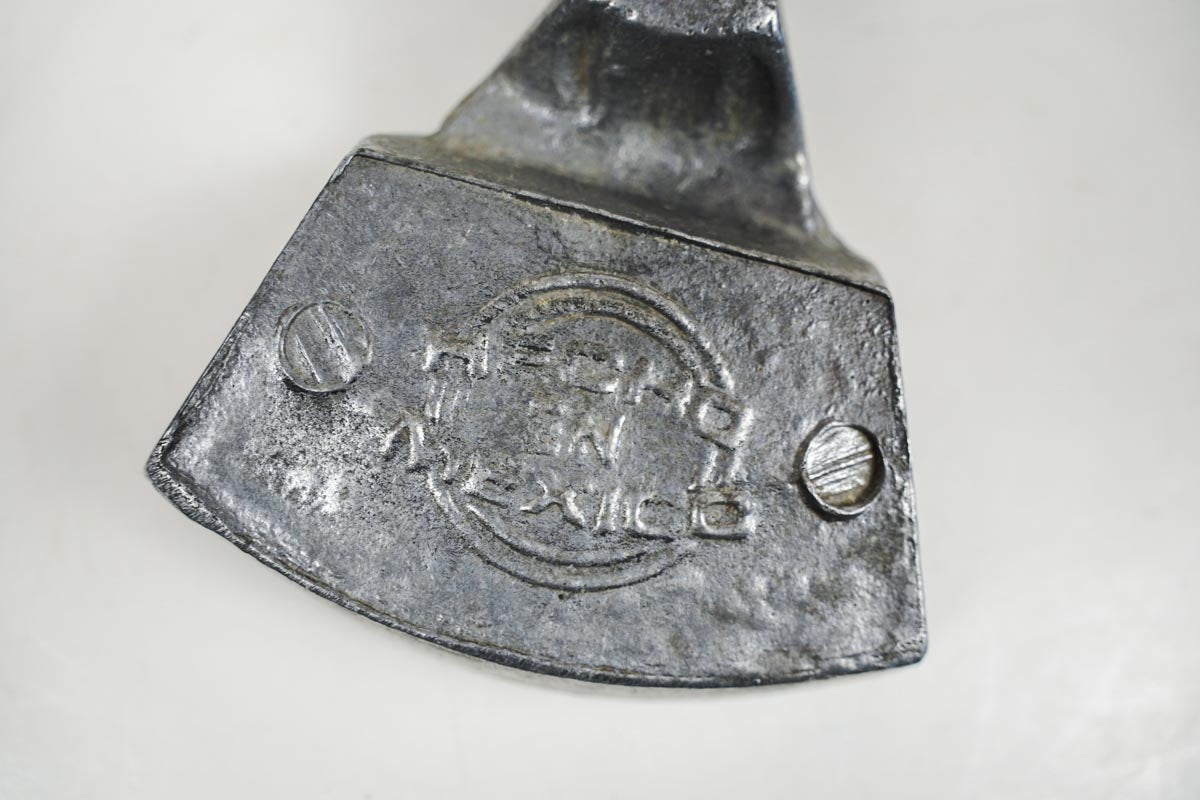 Vintage Cast Metal Hecho en Mexico Bull Head Boot Scraper Horn Tip Chipped