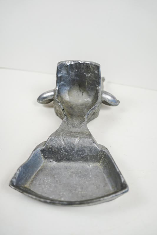 Vintage Cast Metal Hecho en Mexico Bull Head Boot Scraper Horn Tip Chipped