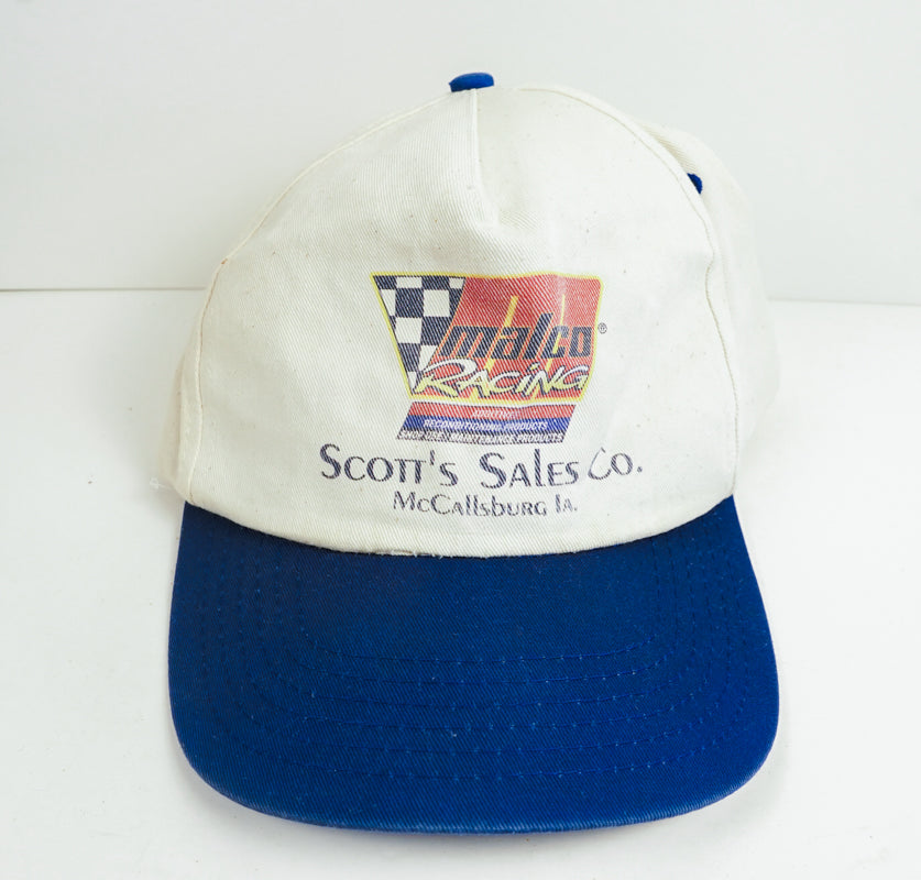 White Scott's Sales Co. McCallsburg, Iowa Malco Racing Hat Cap One Size