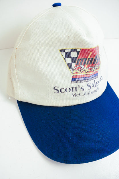 White Scott's Sales Co. McCallsburg, Iowa Malco Racing Hat Cap One Size
