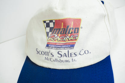 White Scott's Sales Co. McCallsburg, Iowa Malco Racing Hat Cap One Size