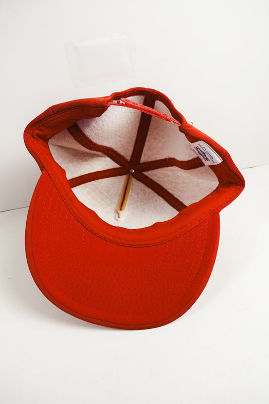 Red Peterbilt Cap Foam Hat with Oval Patch & Rope - Nissin Brand