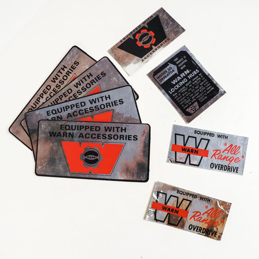 Assorted Warn Parts Brand Stickers