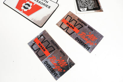 Assorted Warn Parts Brand Stickers
