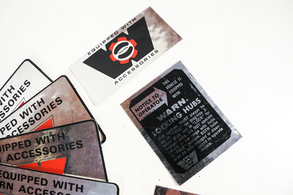 Assorted Warn Parts Brand Stickers