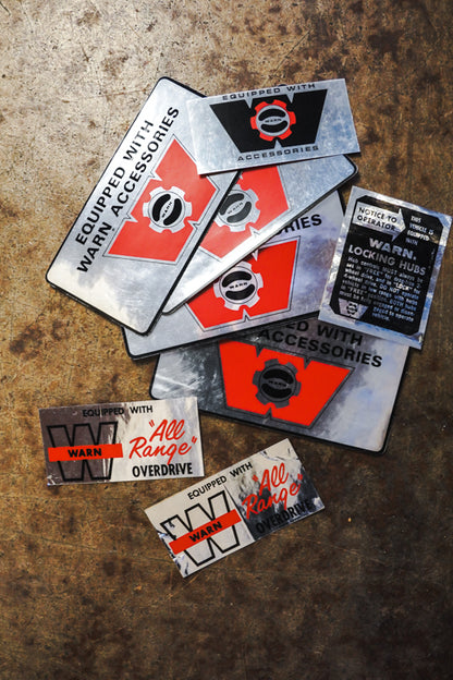 Assorted Warn Parts Brand Stickers